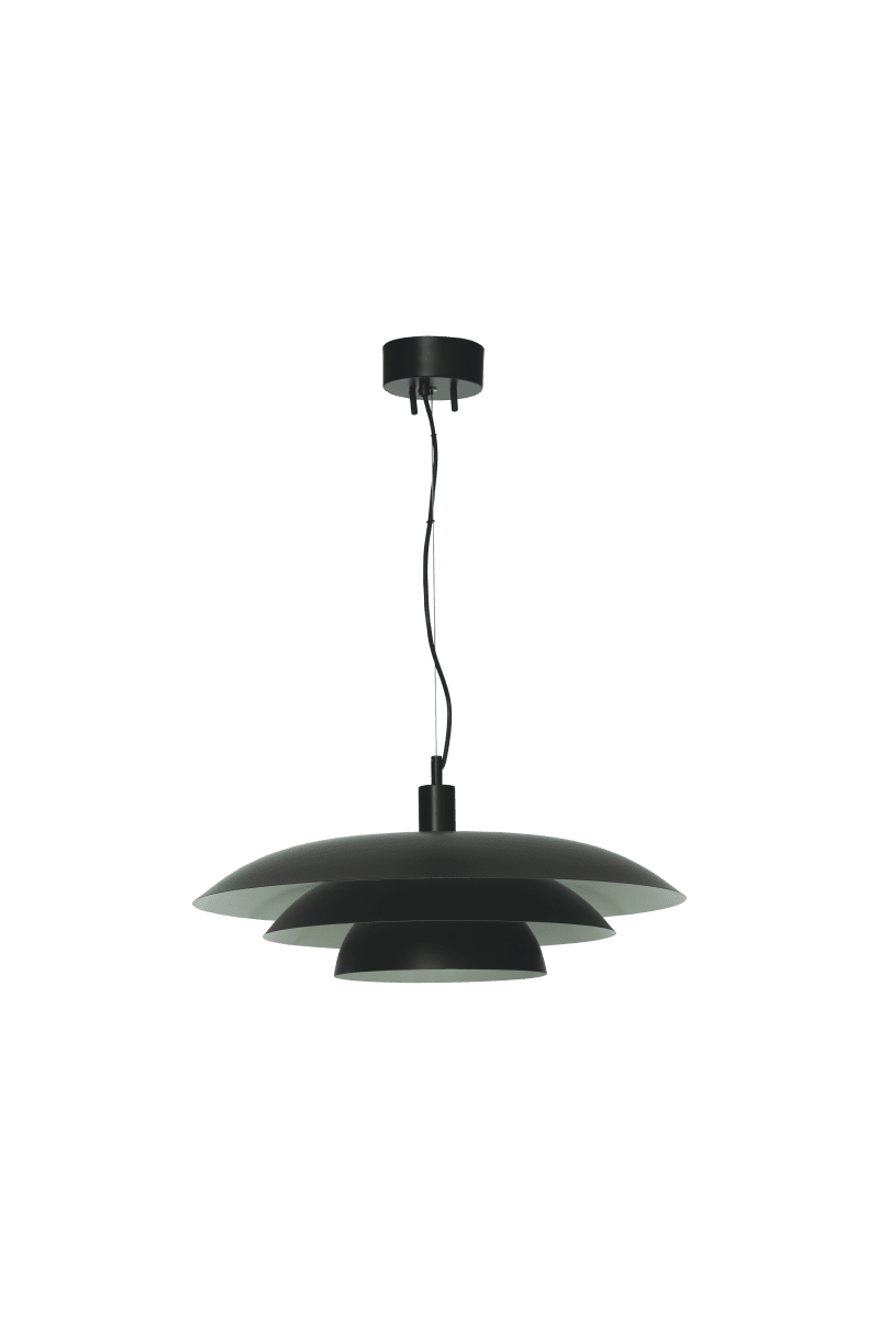 Epsilon Ø56 Svart taklampa från Aneta Lighting - Med tredelad sk&auml;rm av metall i svart f&auml;rg som f&ouml;rdelar ljuset p&aring; ett fint s&auml;tt och motverkar bl&auml;ndning.