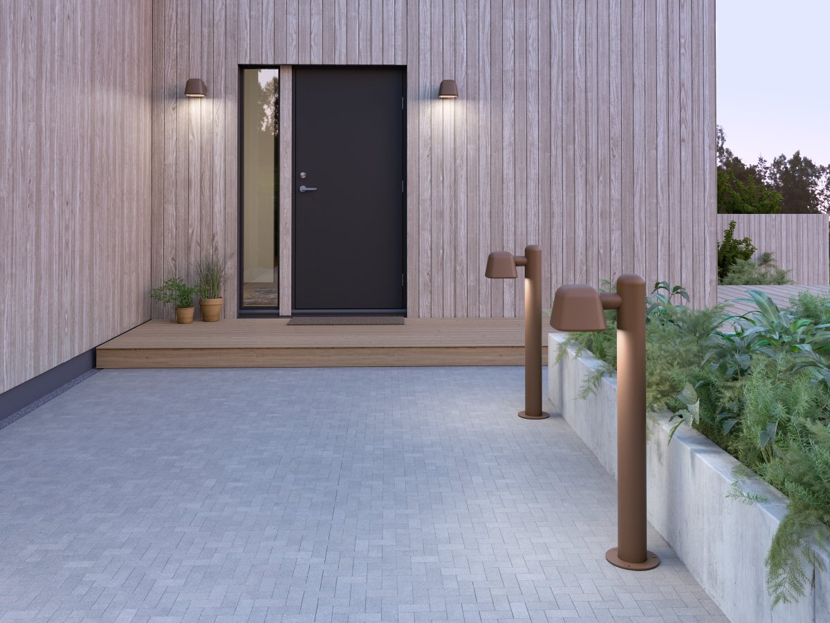 Boo 90cm Rost pollare från Belid - Tillverkad i Varberg av &aring;tervunnen aluminium med en vacker struktur i ytan.