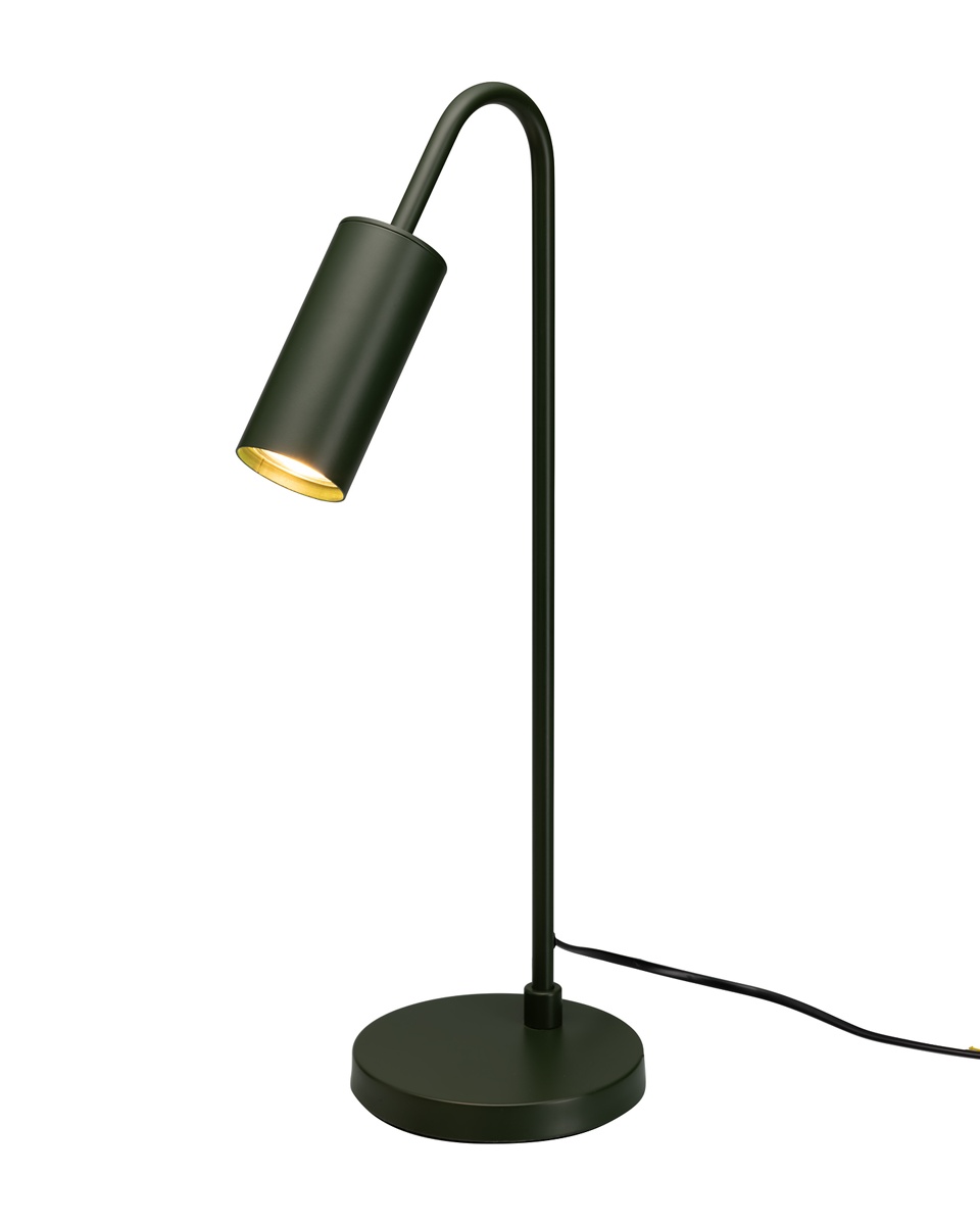 Curve 50cm Mörkgrön skrivbordslampa från By Rydéns - Curve &auml;r en stilren bordslampa i metall med en matt m&ouml;rkgr&ouml;n finish.