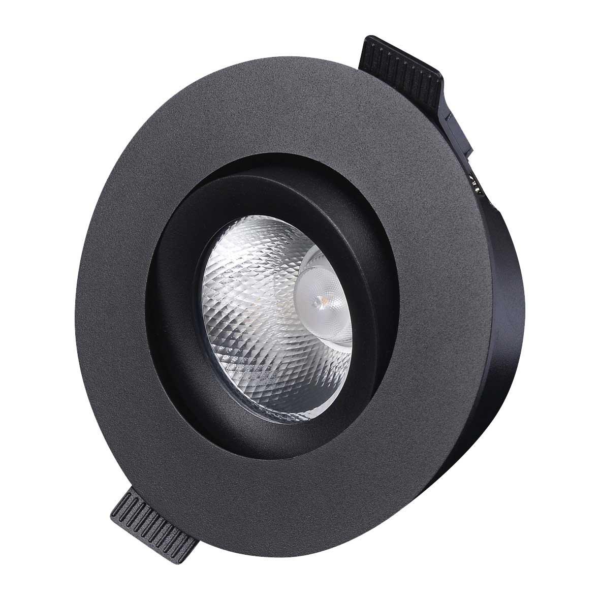 D-007 Downlight 3000K Svart från Designlight - Armaturens drivdon och kopplingsbox (ing&aring;r) &auml;r framtagen f&ouml;r att kunna monteras med 28 gles i kombination med 12-13mm takskiva.
