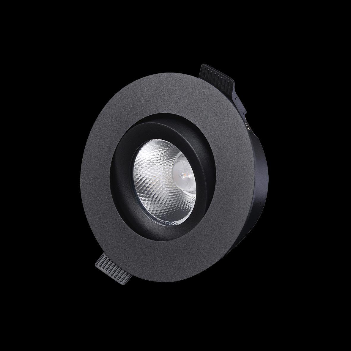 D-007 Downlight 3000K Svart från Designlight - Armaturens drivdon och kopplingsbox (ing&aring;r) &auml;r framtagen f&ouml;r att kunna monteras med 28 gles i kombination med 12-13mm takskiva.