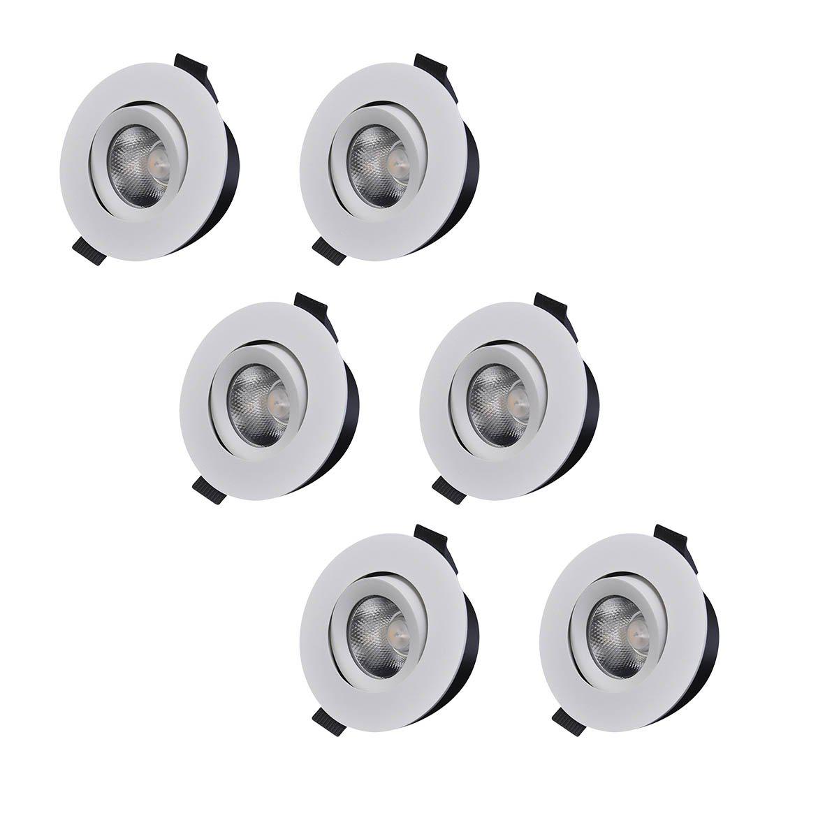 D-007 Downlight 3000K 6-pack Vit från Designlight - Armaturens drivdon och kopplingsbox (ing&aring;r) &auml;r framtagen f&ouml;r att kunna monteras med 28 gles i kombination med 12-13mm takskiva.