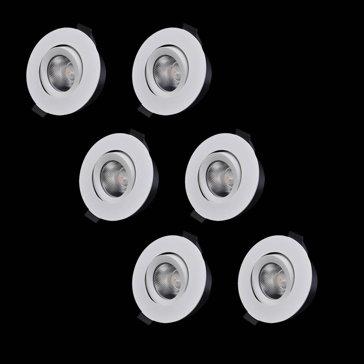 D-007 Downlight 3000K 6-pack Vit från Designlight - Armaturens drivdon och kopplingsbox (ing&aring;r) &auml;r framtagen f&ouml;r att kunna monteras med 28 gles i kombination med 12-13mm takskiva.