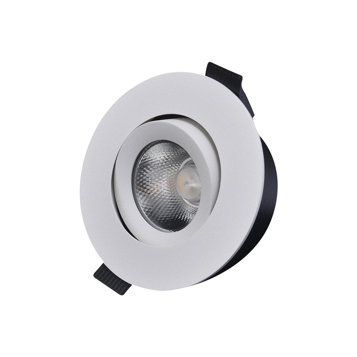 D-007 Downlight 2700K Vit från Designlight - Armaturens drivdon och kopplingsbox (ing&aring;r) &auml;r framtagen f&ouml;r att kunna monteras med 28 gles i kombination med 12-13mm takskiva.