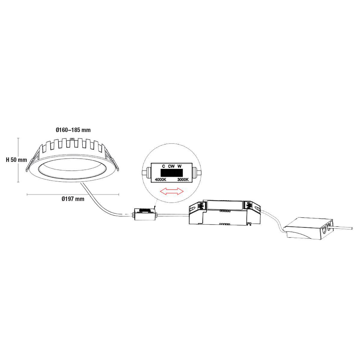 City Downlight 16/20/24W Vit från Designlight - Serien kombinerar modern LED-teknik med st&auml;llbar effekt och valbar ljustemperatur, vilket g&ouml;r armaturen s&auml;rskilt l&auml;mplig b&aring;de vid nyinstallation och vid utbyte av &auml;ldre PLC-armaturer (kompaktlysr&ouml;r).