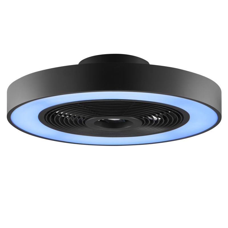 Catania Ø48 Svart från Brilliant - Den kraftfulla LED-belysningen levererar upp till 4700 lumen och ger ett j&auml;mnt och behagligt ljus i rummet.