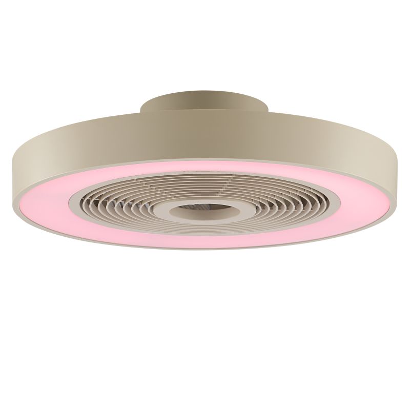 Catania Ø48 Beige från Brilliant - Armaturen &auml;r dessutom utrustad med IC-RGB-teknik som skapar mjuka f&auml;rg&ouml;verg&aring;ngar och levande ljuseffekter f&ouml;r en unik och st&auml;mningsfull atmosf&auml;r.
