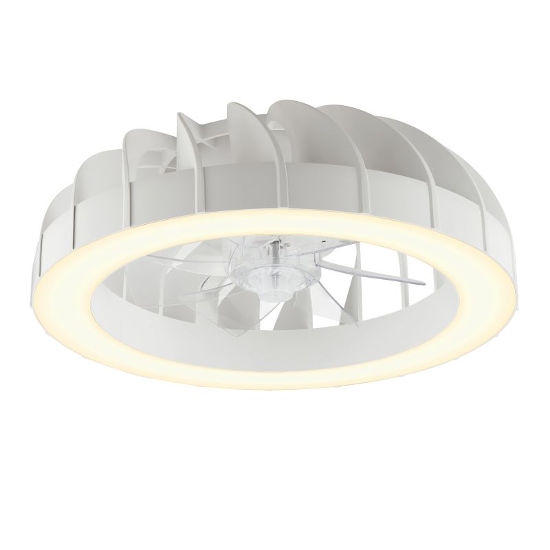 Fanora Ø46 Vit från Brilliant - F&ouml;r extra st&auml;mning &auml;r Fanora utrustad med integrerad RGB-belysning som kan lysa i olika f&auml;rger och effekter, vilket g&ouml;r det enkelt att anpassa rummets k&auml;nsla efter hum&ouml;r och tillf&auml;lle.