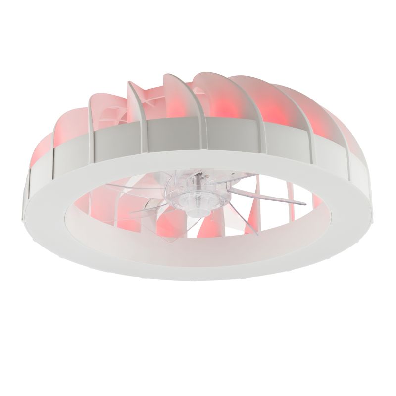 Fanora Ø46 Vit från Brilliant - F&ouml;r extra st&auml;mning &auml;r Fanora utrustad med integrerad RGB-belysning som kan lysa i olika f&auml;rger och effekter, vilket g&ouml;r det enkelt att anpassa rummets k&auml;nsla efter hum&ouml;r och tillf&auml;lle.