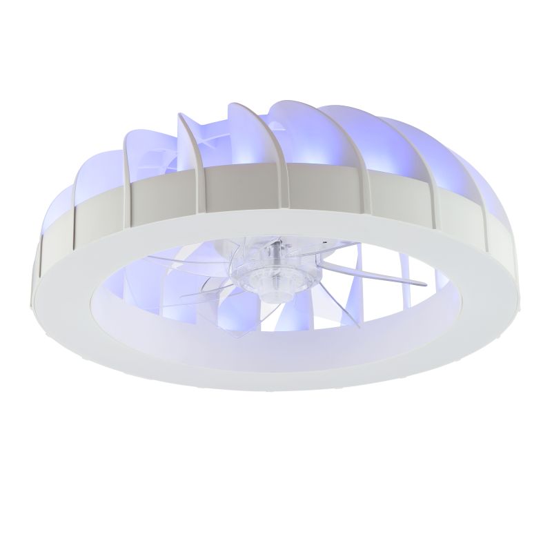 Fanora Ø46 Vit från Brilliant - F&ouml;r extra st&auml;mning &auml;r Fanora utrustad med integrerad RGB-belysning som kan lysa i olika f&auml;rger och effekter, vilket g&ouml;r det enkelt att anpassa rummets k&auml;nsla efter hum&ouml;r och tillf&auml;lle.