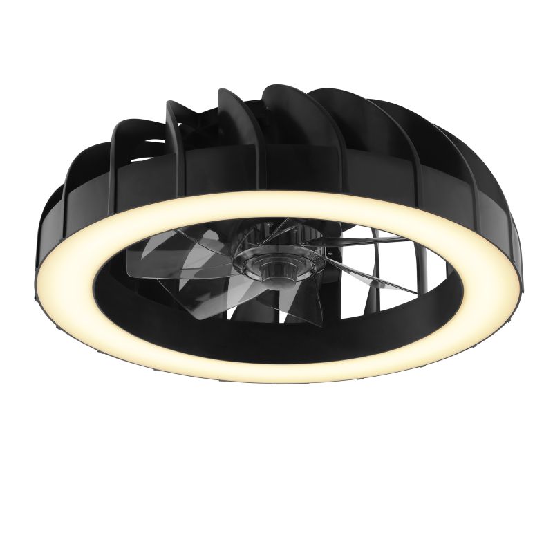 Fanora Ø46 Svart från Brilliant - F&ouml;r extra st&auml;mning &auml;r Fanora utrustad med integrerad RGB-belysning som kan lysa i olika f&auml;rger och effekter, vilket g&ouml;r det enkelt att anpassa rummets k&auml;nsla efter hum&ouml;r och tillf&auml;lle.