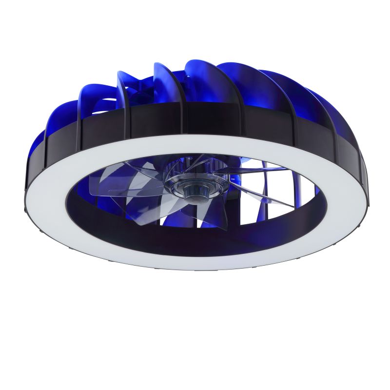 Fanora Ø46 Svart från Brilliant - F&ouml;r extra st&auml;mning &auml;r Fanora utrustad med integrerad RGB-belysning som kan lysa i olika f&auml;rger och effekter, vilket g&ouml;r det enkelt att anpassa rummets k&auml;nsla efter hum&ouml;r och tillf&auml;lle.