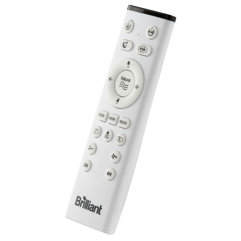 Fanora Ø46 Svart från Brilliant - F&ouml;r extra st&auml;mning &auml;r Fanora utrustad med integrerad RGB-belysning som kan lysa i olika f&auml;rger och effekter, vilket g&ouml;r det enkelt att anpassa rummets k&auml;nsla efter hum&ouml;r och tillf&auml;lle.