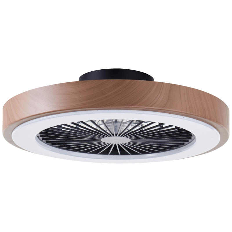 Slimline Ø50 Brun från Brilliant - Den eleganta konstruktionen i metall och plast har en dekorativ ram med brun tr&auml;imitation som tillsammans med de svarta detaljerna skapar ett varmt och naturligt uttryck.