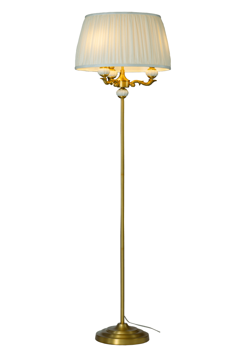 Toulouse Guld golvlampa från Aneta Lighting - Toulouse golvlampa har ett klassiskt och elegant uttryck med dekorativa detaljer och en vacker guldfinish.