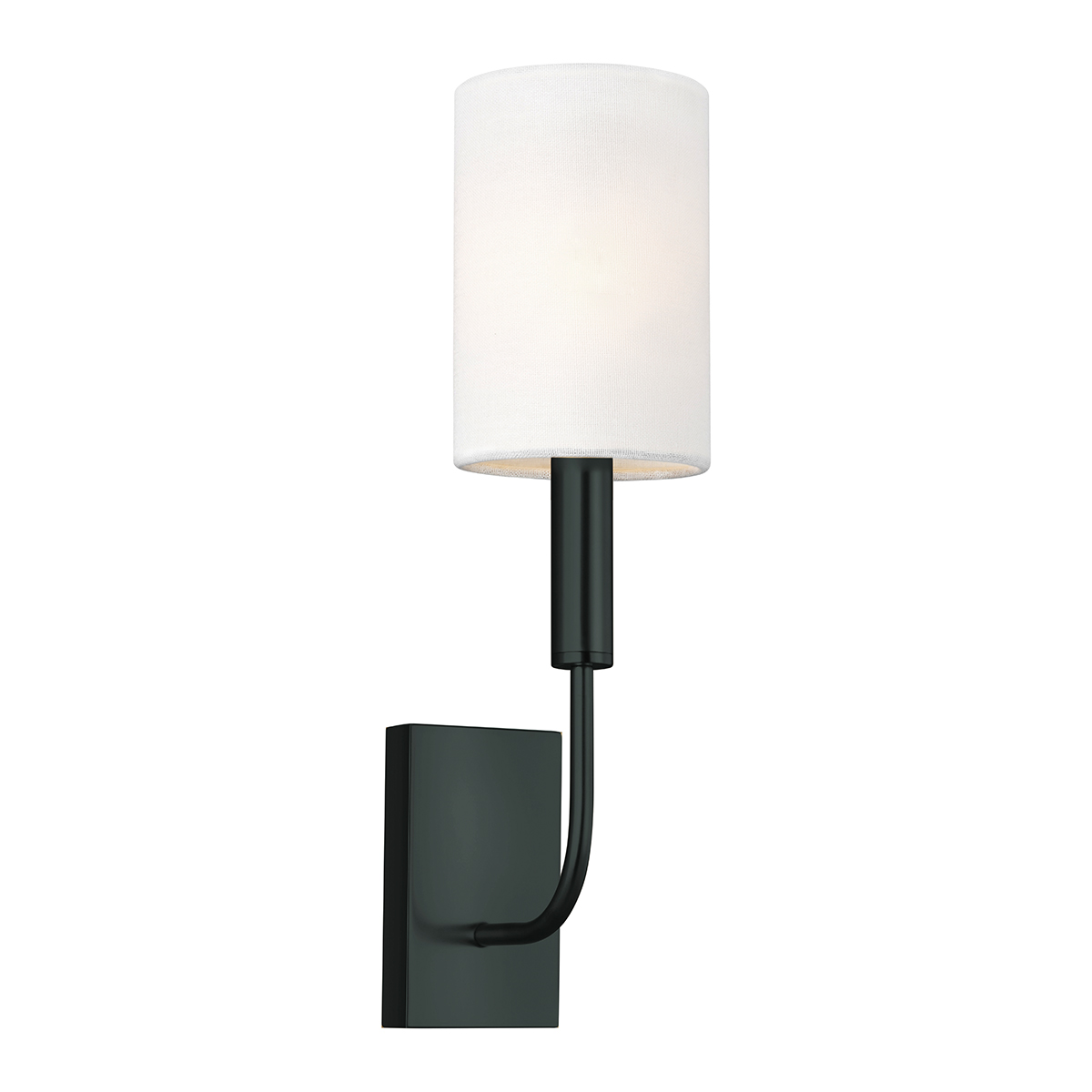 Brianna 36cm Svart vägglampa från Elstead Lighting - Armaturen &auml;r tillverkad i svart metall och har en mjukt b&ouml;jd arm som skapar en fin kontrast mot den raka v&auml;ggplattan.