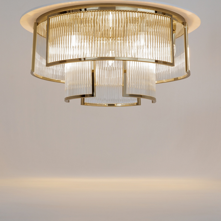 Frame Ø65 Guld plafond från Maytoni - Perfekt att placera i hallen, sovrummet eller vardagsrummet d&auml;r den b&aring;de ger funktionellt ljus och en dekorativ touch.