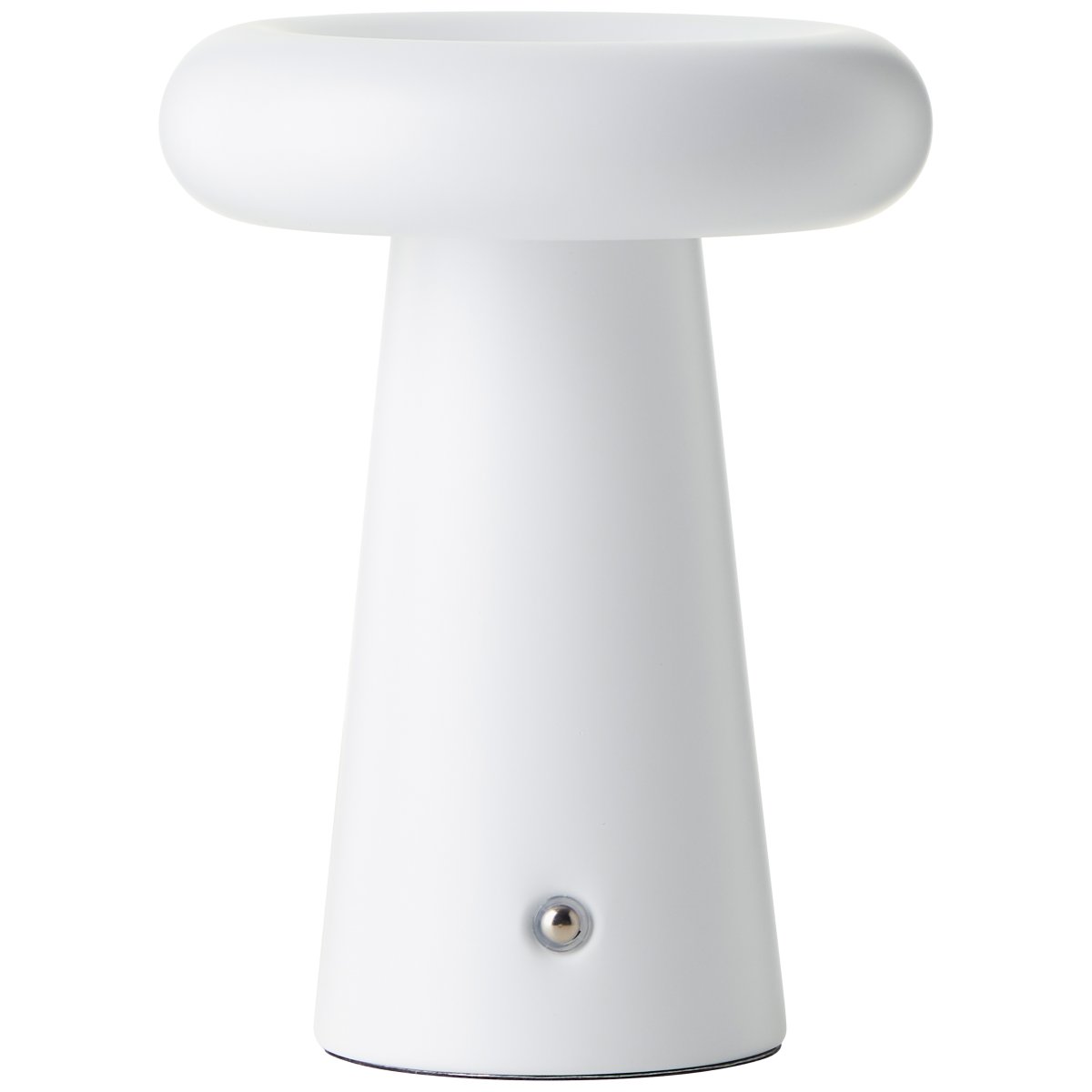 Muffin 18cm Vit portabel från Brilliant - Med sin IP44 klassning g&aring;r Muffin bra att anv&auml;nda utomhus, den b&ouml;r dock laddas och f&ouml;rvaras inomhus.