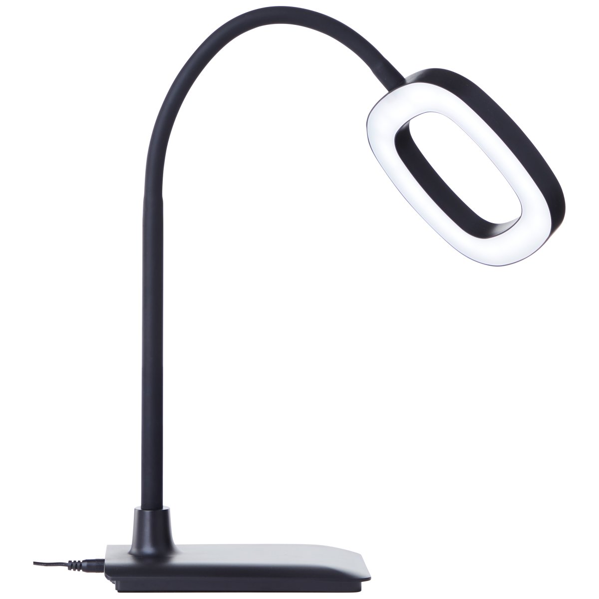 Maskat 43cm Svart skrivbordslampa från Brilliant - Maskat skrivbordslampa &auml;r tillverkad i t&aring;lig plast och har en modern, minimalistisk design som passar perfekt i hemmakontor, arbetsrum eller studieh&ouml;rnor.