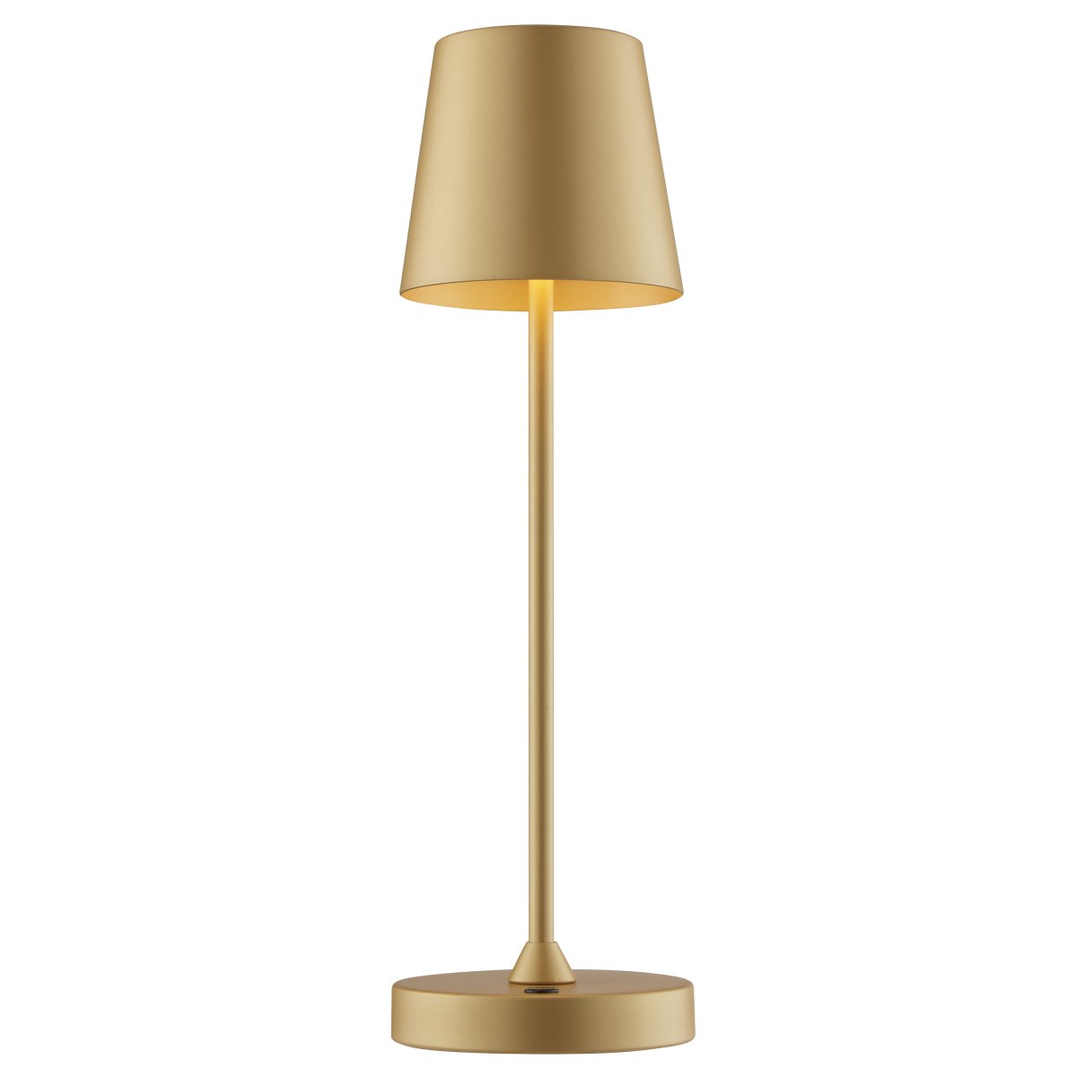 Elora 37cm Guld portabel från Brilliant - Lampan &auml;r tillverkad i metall och plast och &auml;r utrustad med touchdimmer p&aring; lampfoten.