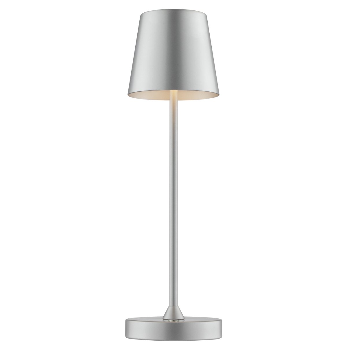 Elora 37cm Silver portabel från Brilliant - Lampan &auml;r tillverkad i metall och plast och &auml;r utrustad med touchdimmer p&aring; lampfoten.