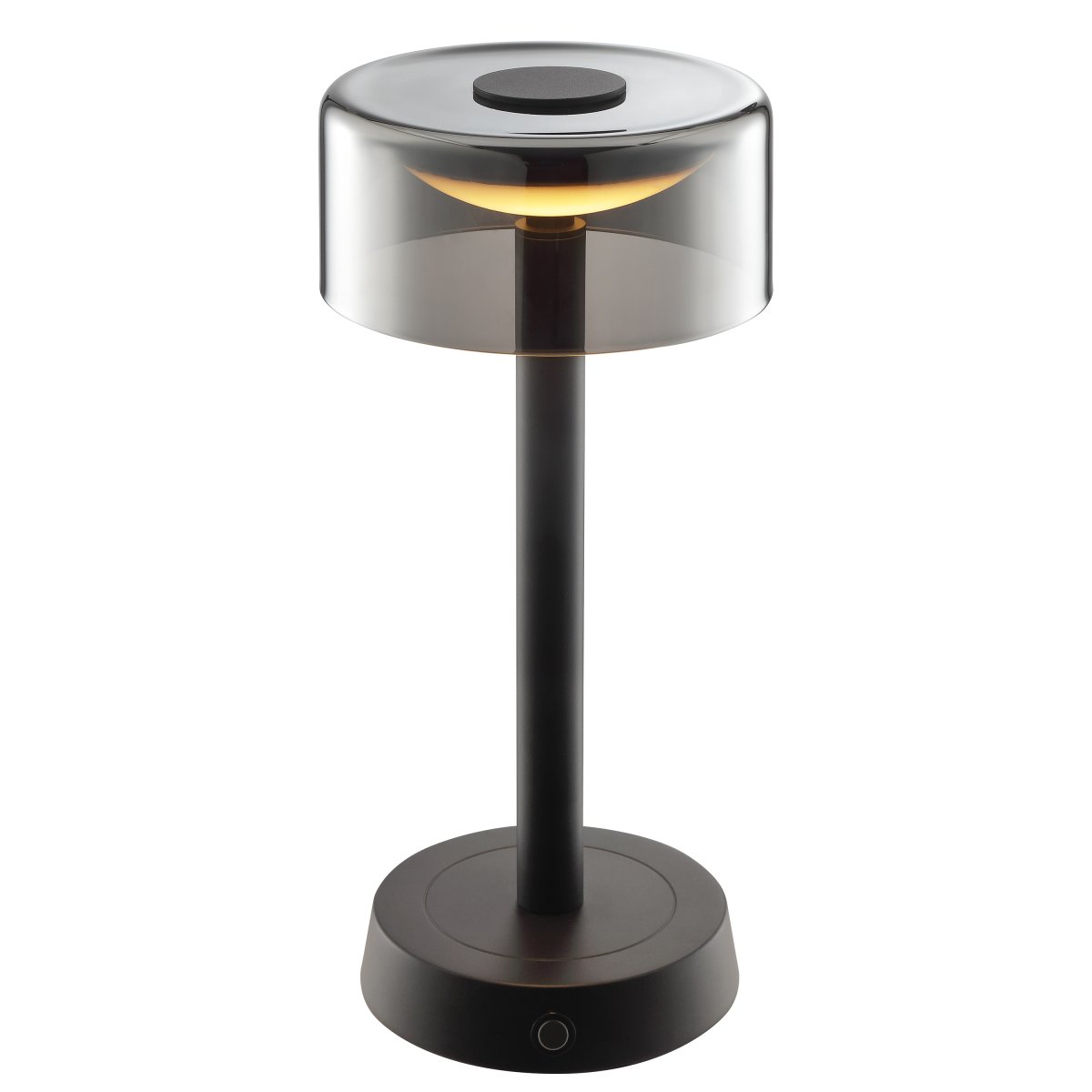 Razor 26cm Svart portabel från Brilliant - Razor &auml;r en modern och stilren portabel bordslampa med en exklusiv k&auml;nsla tack vare kombinationen av svart metall och r&ouml;kf&auml;rgat glas.