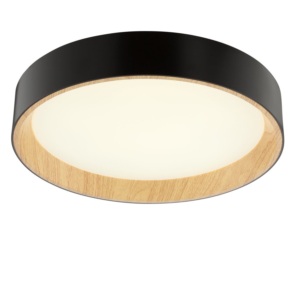 Larios Ø38 Svart plafond från Brilliant - Dessutom &auml;r Larios utrustad med b&aring;de timer och nattljusfunktion, vilket g&ouml;r den till ett perfekt val f&ouml;r sovrum eller andra utrymmen d&auml;r du vill skapa en lugn och st&auml;mningsfull milj&ouml;.