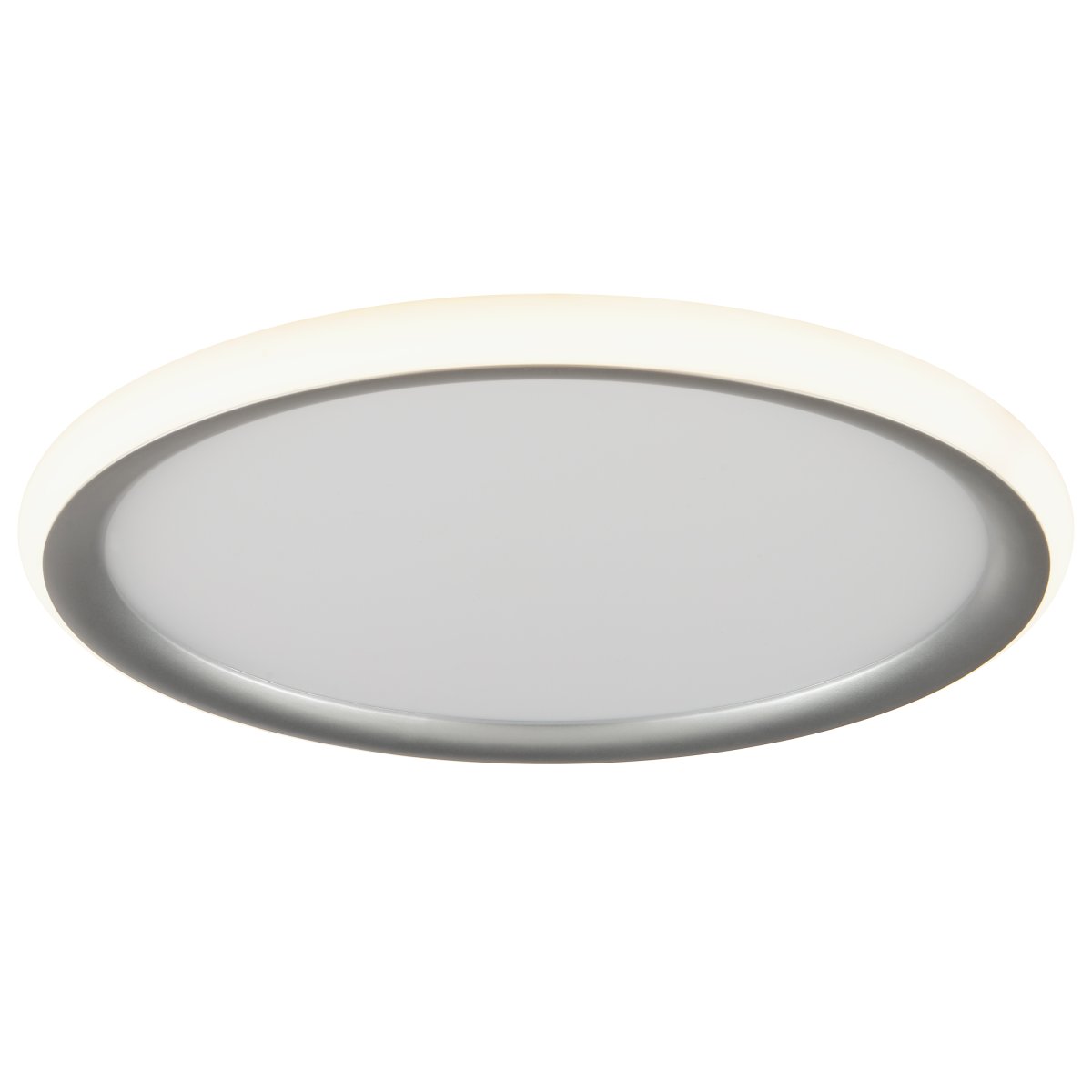 Carloz Ø40 Silver plafond från Brilliant - Carloz &auml;r en smart och elegant l&ouml;sning som passar lika bra i vardagsrum som i sovrum eller k&ouml;k, d&auml;r olika ljusstyrkor och st&auml;mningar beh&ouml;vs under dagen.