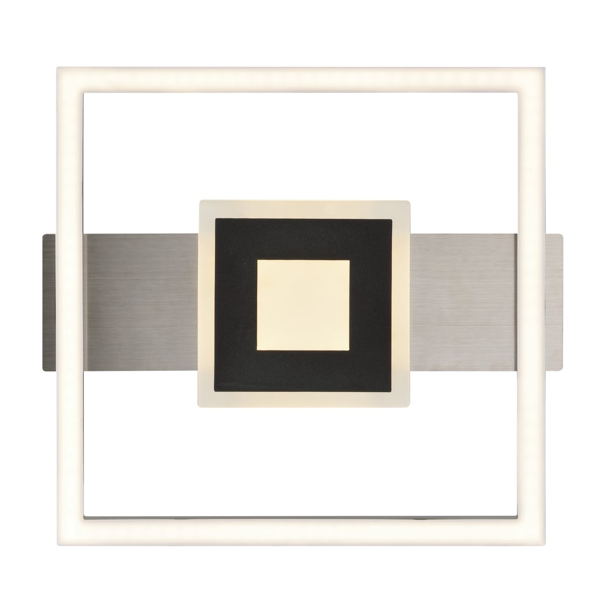 Baldo 30cm Svart plafond från Brilliant - Den rektangul&auml;ra ramen i svart kombineras med en elegant bakplatta i satin nickel som ger ett exklusivt uttryck.