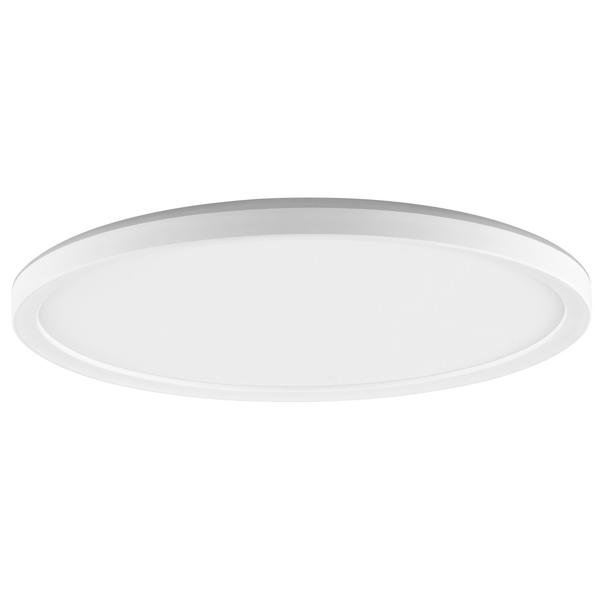 Samora Ø30 Vit plafond från Brilliant - Den vita ramen omfamnar en stor LED-panel som avger ett starkt och j&auml;mnt ljus &ouml;ver hela ytan &ndash; perfekt f&ouml;r utrymmen d&auml;r god belysning &auml;r viktig.