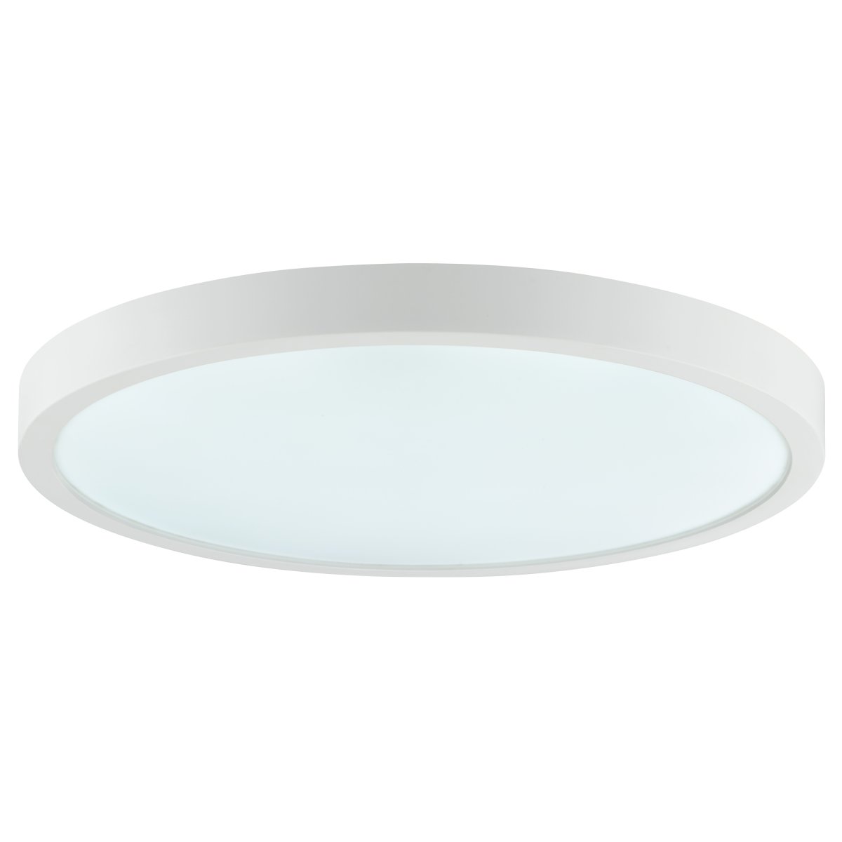 Jade Ø38 Vit badrumslampa från Brilliant - Den vita ramen omfamnar en stor LED-panel som avger ett starkt och j&auml;mnt ljus &ouml;ver hela ytan &ndash; perfekt f&ouml;r utrymmen d&auml;r god belysning &auml;r viktig.