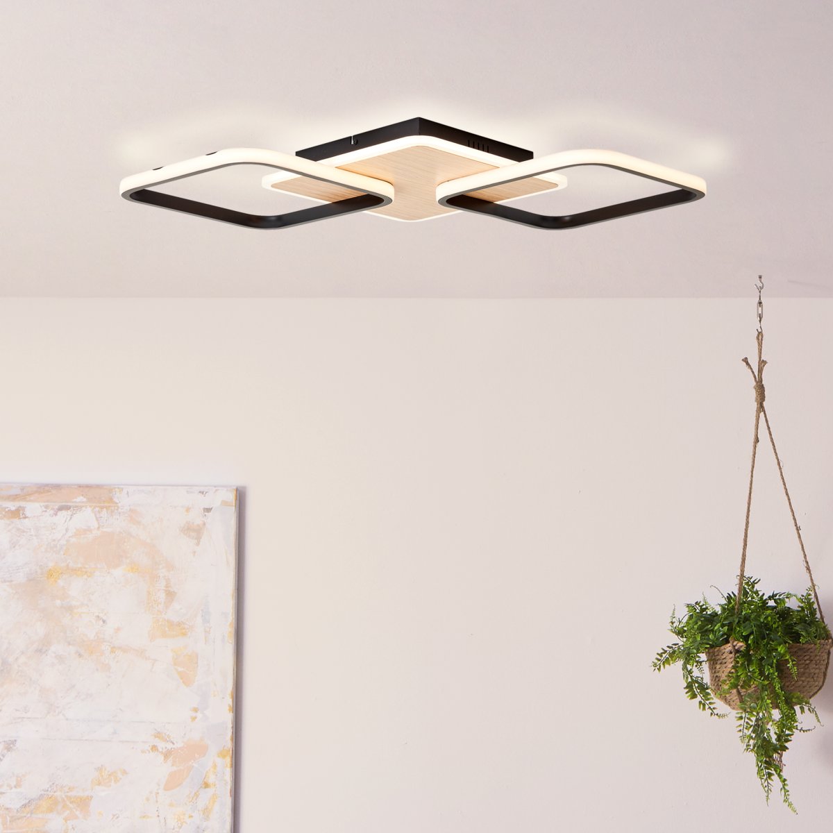 Dennet 62cm Svart plafond från Brilliant - Dennet &auml;r en modern plafond med integrerad LED.