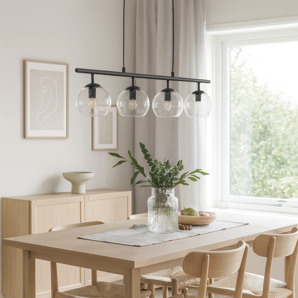 Globi 4 78cm Svart/transparent taklampa från Nordic Lighting - Globi blir ett dekorativt blickf&aring;ng som passar lika bra i moderna hem som i mer klassiska milj&ouml;er.