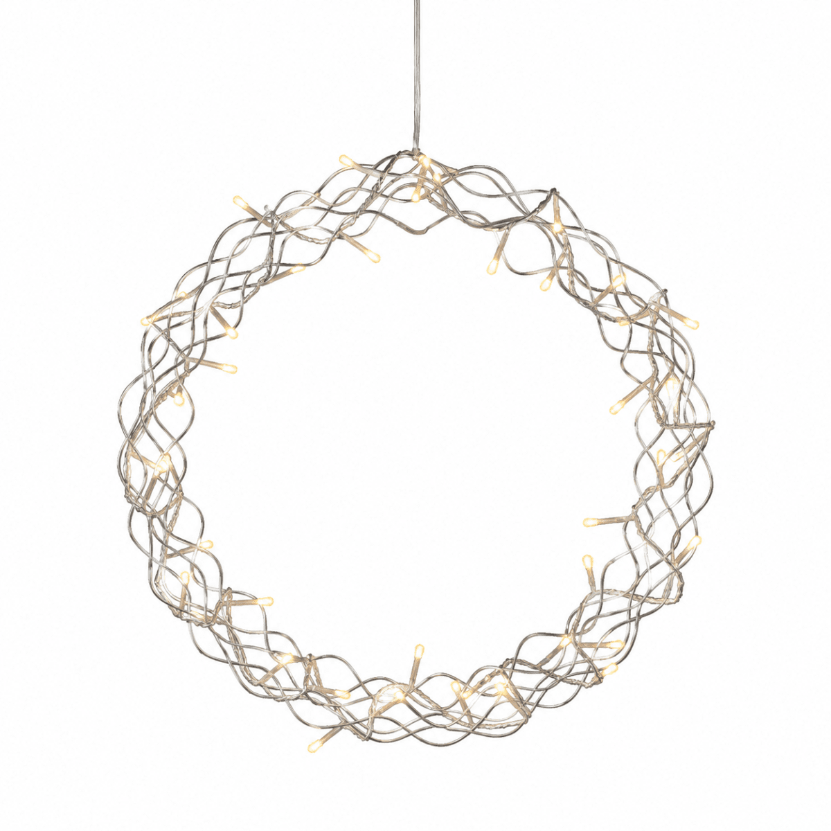 Krans LED Ø45 Silver från Konstsmide - En dekorativ LED-krans som sprider ett varmt och st&auml;mningsfullt sken i hemmet.