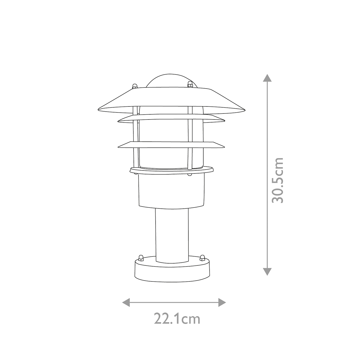 Helsingor 30cm Svart från Elstead Lighting - Tillverkad av rostfritt st&aring;l i svart finish och glas, erbjuder den en slitstark och v&auml;derbest&auml;ndig konstruktion som &auml;r perfekt f&ouml;r entr&eacute;er, tr&auml;dg&aring;rdsg&aring;ngar och uteplatser.