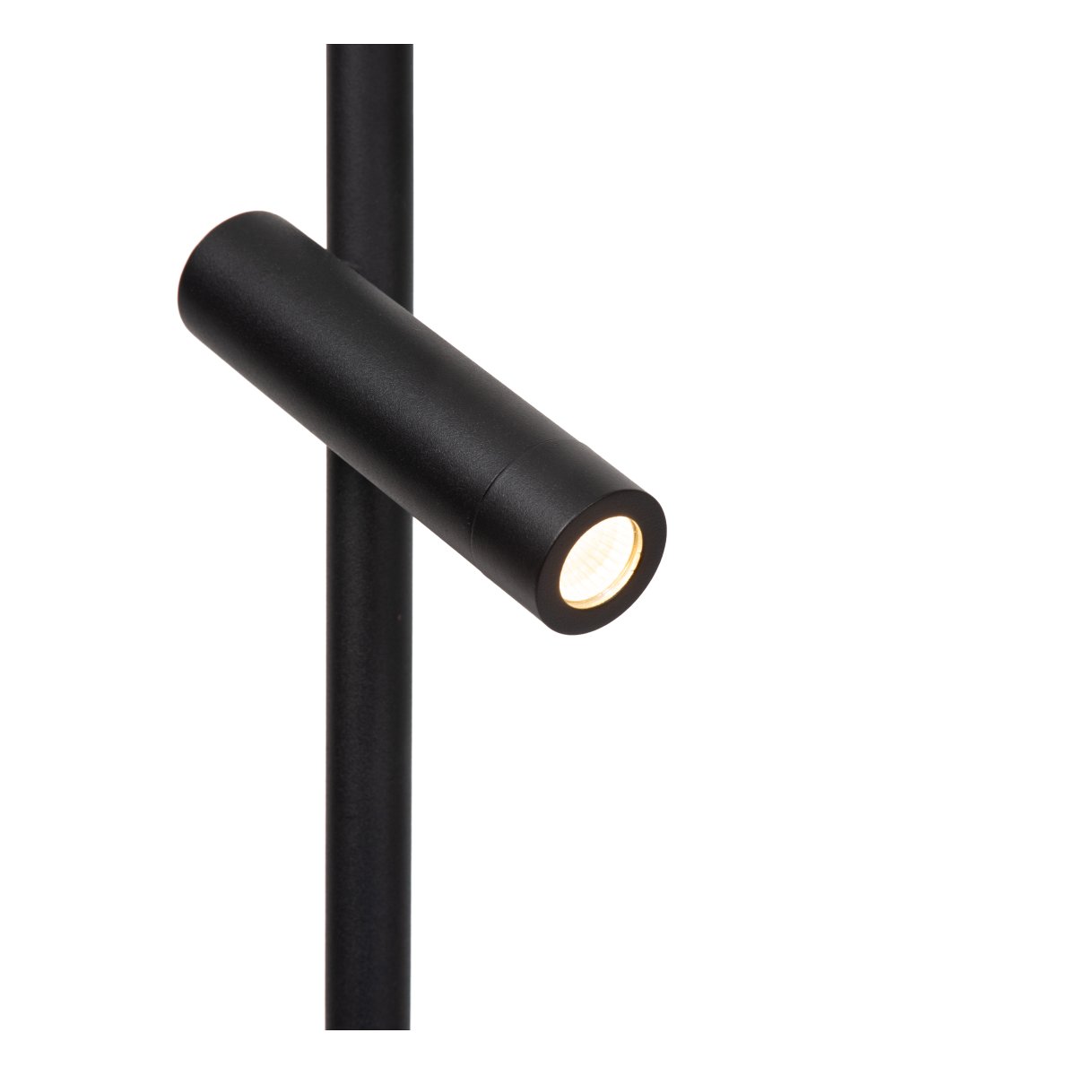 Ortolan Svart golvlampa från Lucide - Uplighten har en vridbar LED-panel i cirkelform som kan roteras runt sin egen axel f&ouml;r att rikta ljuset efter behov och lyser b&aring;de upp&aring;t och ned&aring;t &ndash; 690lm upptill och 506lm nedtill.