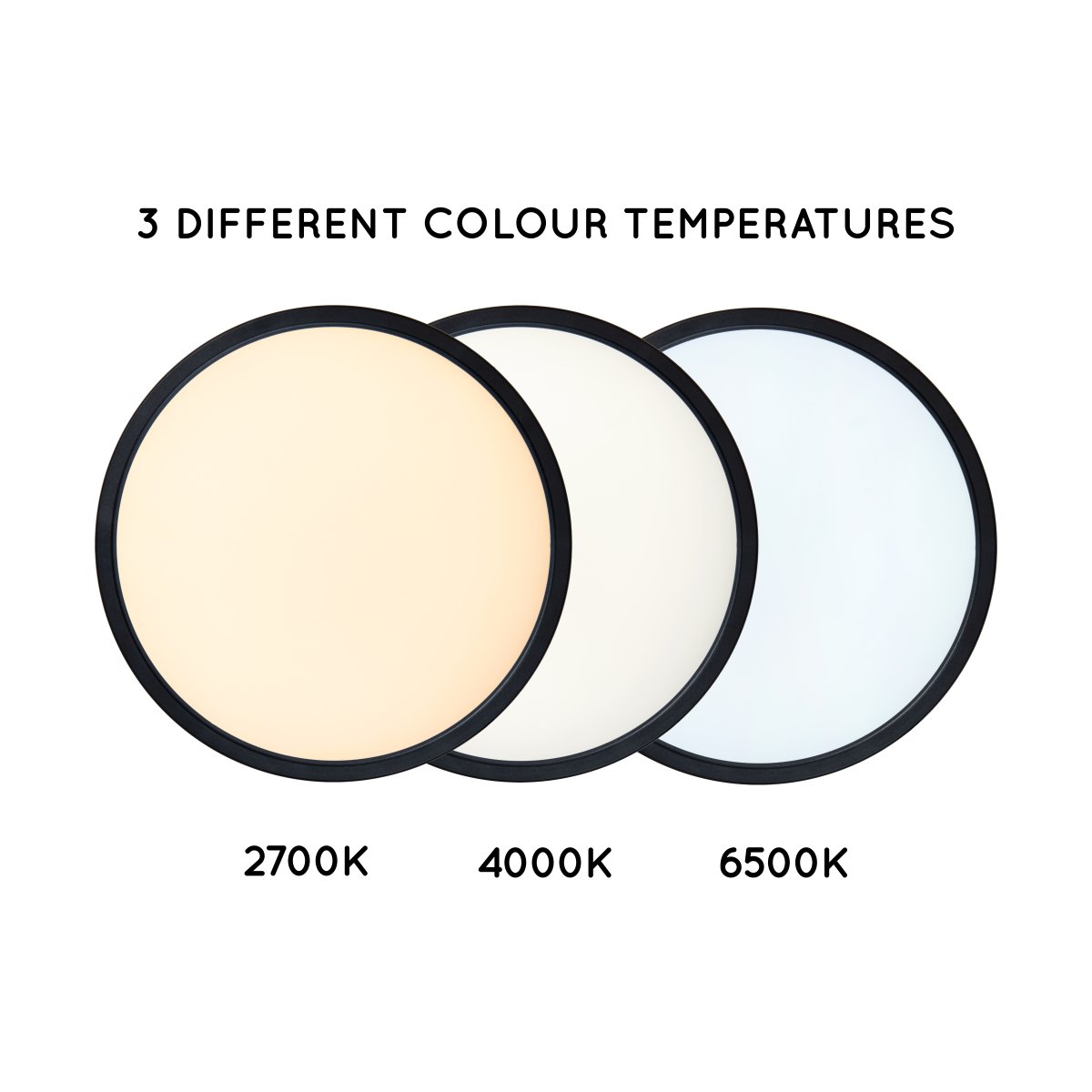 Castor Ø30 Svart badrumslampa från Lucide - Med en diameter p&aring; 32 cm och en h&ouml;jd p&aring; endast 3,5 cm &auml;r lampan b&aring;de kompakt och stilren.