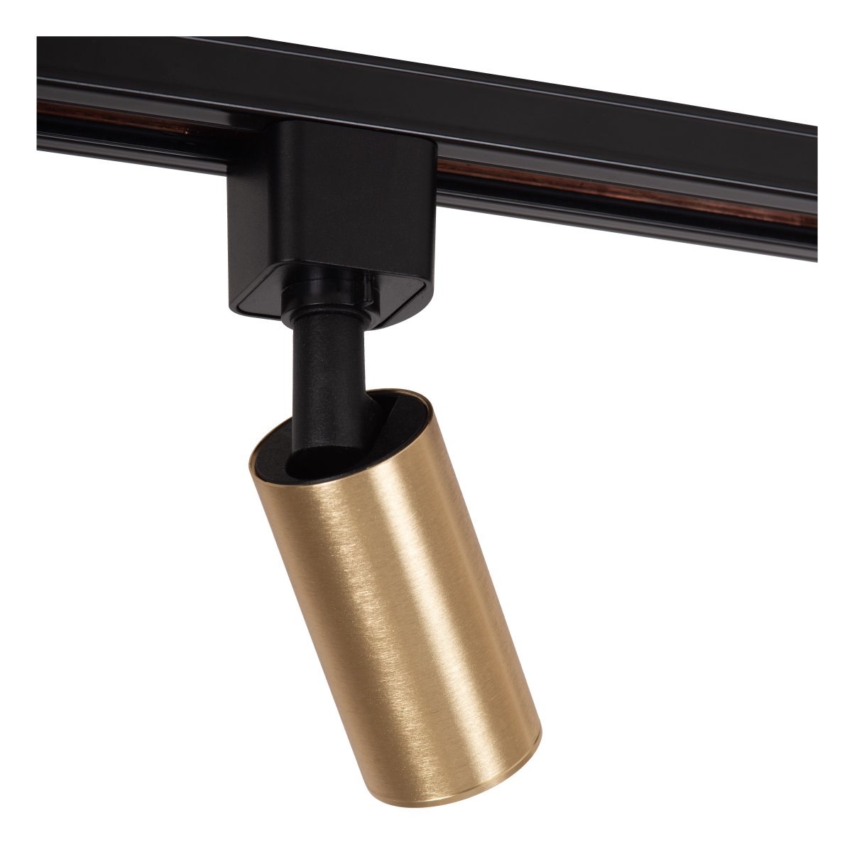 Spotlight Ritmo GU10 Mässing från Lucide - Den eleganta designen i m&auml;ssing &auml;r en del av Lucides 1-fas TRACK-system och erbjuder full justerbarhet tack vare det 360&deg; roterbara och tiltbara lamphuvudet.