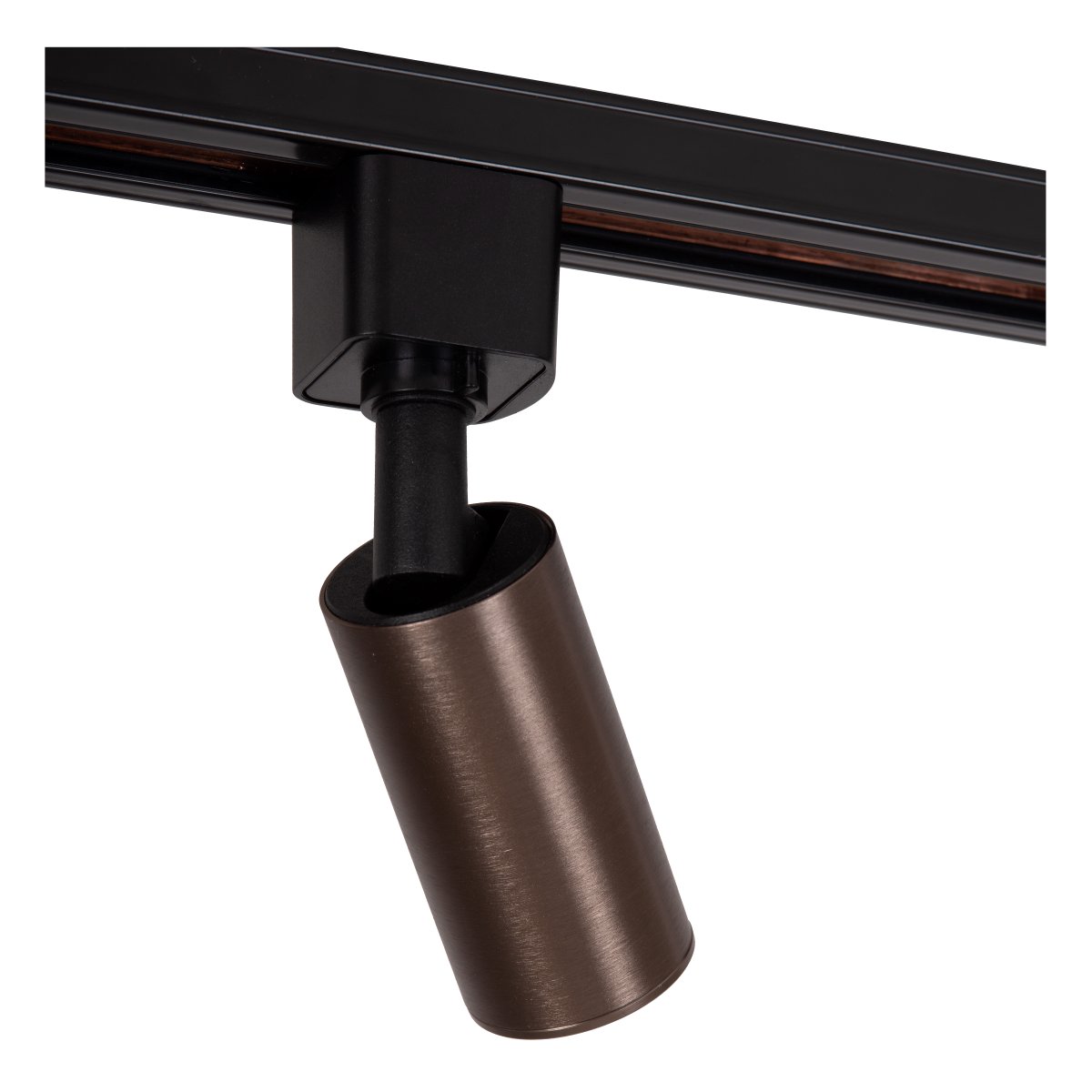 Spotlight Ritmo GU10 Brun från Lucide - Den eleganta designen i kaffebrun metall &auml;r en del av Lucides 1-fas TRACK-system och erbjuder full justerbarhet tack vare det 360&deg; roterbara och tiltbara lamphuvudet.