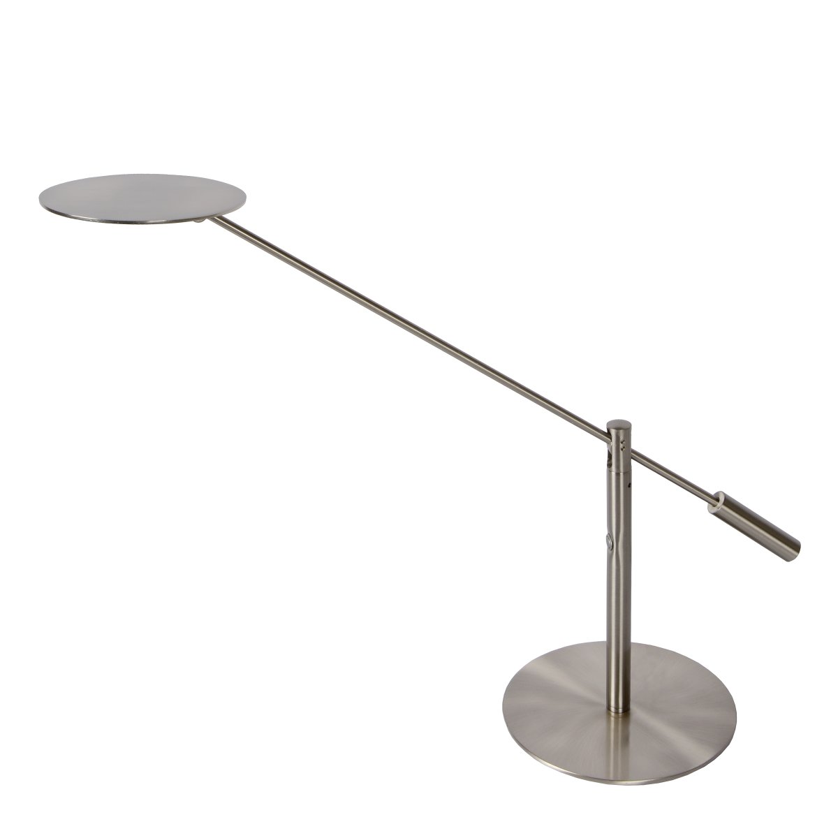 Anselmo 50cm Krom skrivbordslampa från Lucide - Sk&auml;rmen och armen kan vridas f&ouml;r att rikta ljuset efter behov och h&ouml;jden &auml;r dessutom justerbar mellan 24&ndash;50 cm, vilket g&ouml;r den flexibel i alla arbetsmilj&ouml;er.