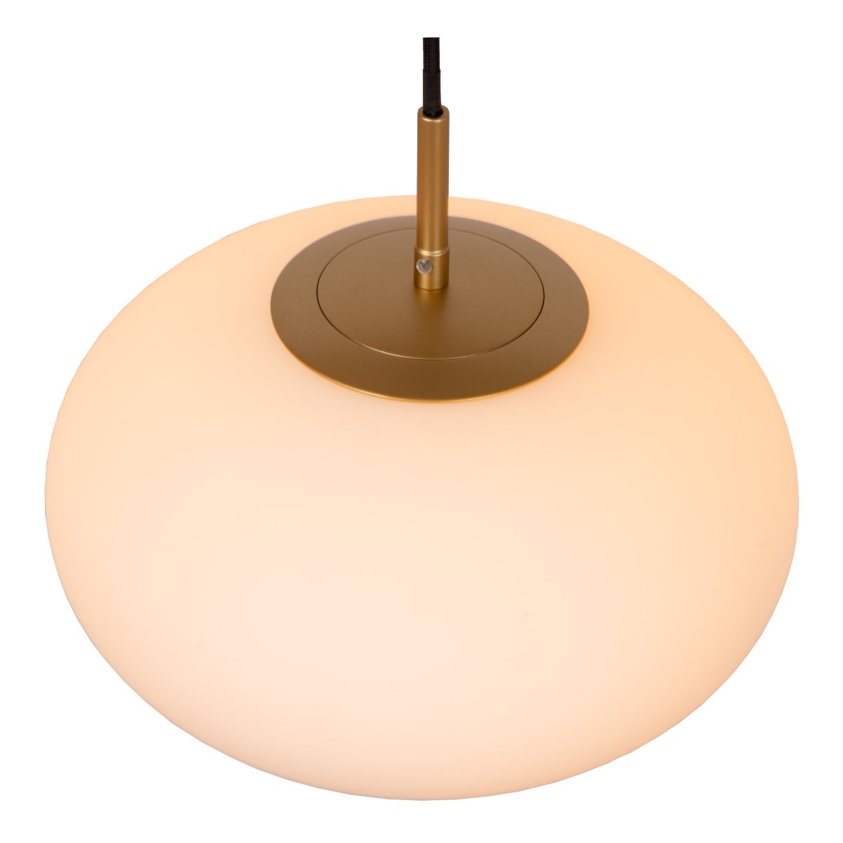 Elysee 130cm Vit taklampa från Lucide - Den stora glaskuporna p&aring; 30 cm i diameter sprider ett fint och diffust ljus, perfekt f&ouml;r att skapa en st&auml;mningsfull atmosf&auml;r.