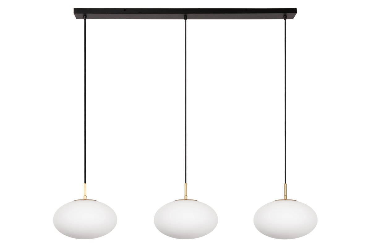 Elysee 130cm Vit taklampa från Lucide - Den stora glaskuporna p&aring; 30 cm i diameter sprider ett fint och diffust ljus, perfekt f&ouml;r att skapa en st&auml;mningsfull atmosf&auml;r.