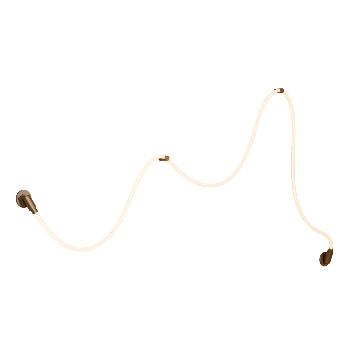 Janderin 500cm Brun vägglampa från Lucide - Den integrerade LED-slingan (48W) &auml;r b&aring;de dimbar och justerbar i f&auml;rgtemperatur (2200K&ndash;3300K) och styrs enkelt med en handr&ouml;relsesensor.
