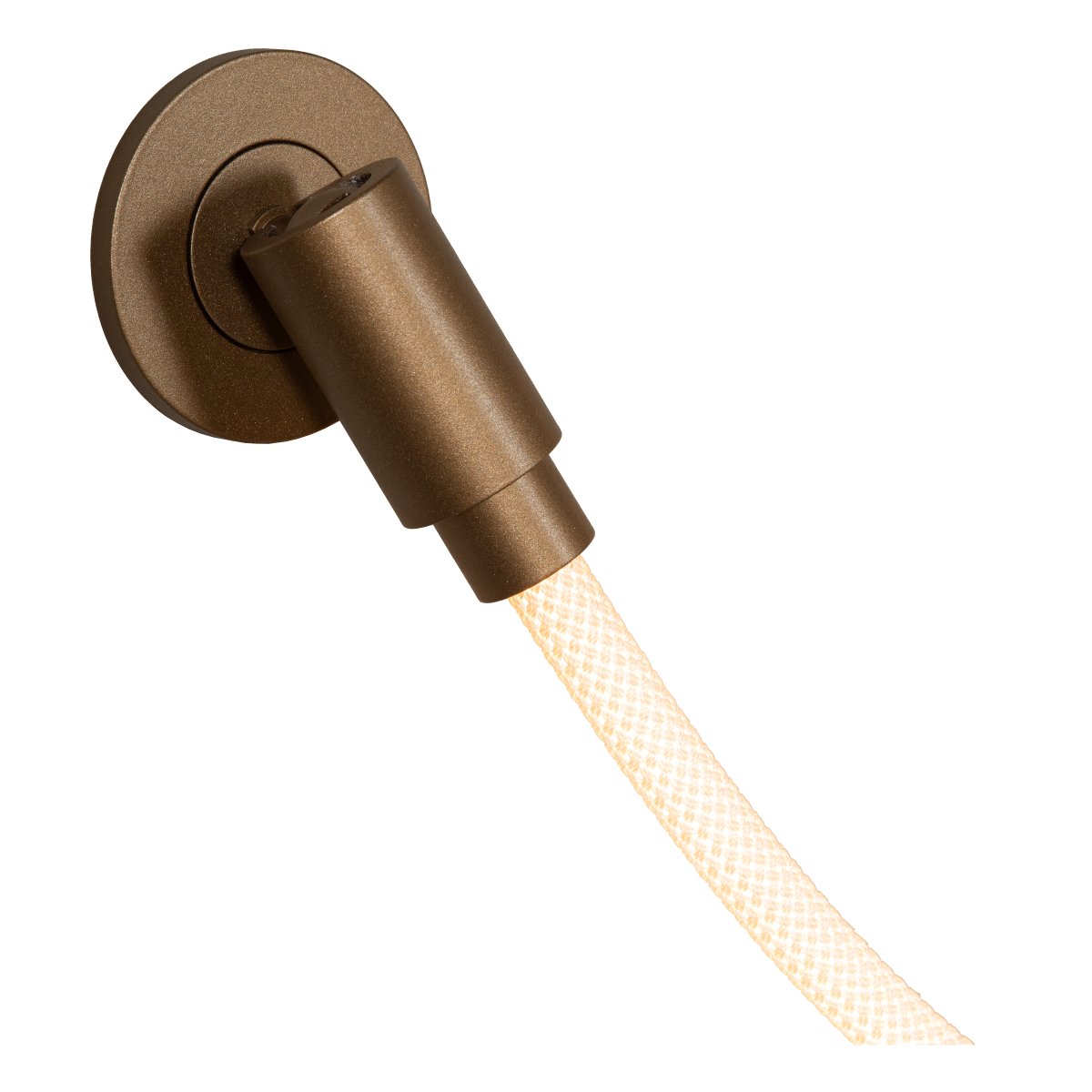 Janderin 500cm Brun vägglampa från Lucide - Den integrerade LED-slingan (48W) &auml;r b&aring;de dimbar och justerbar i f&auml;rgtemperatur (2200K&ndash;3300K) och styrs enkelt med en handr&ouml;relsesensor.