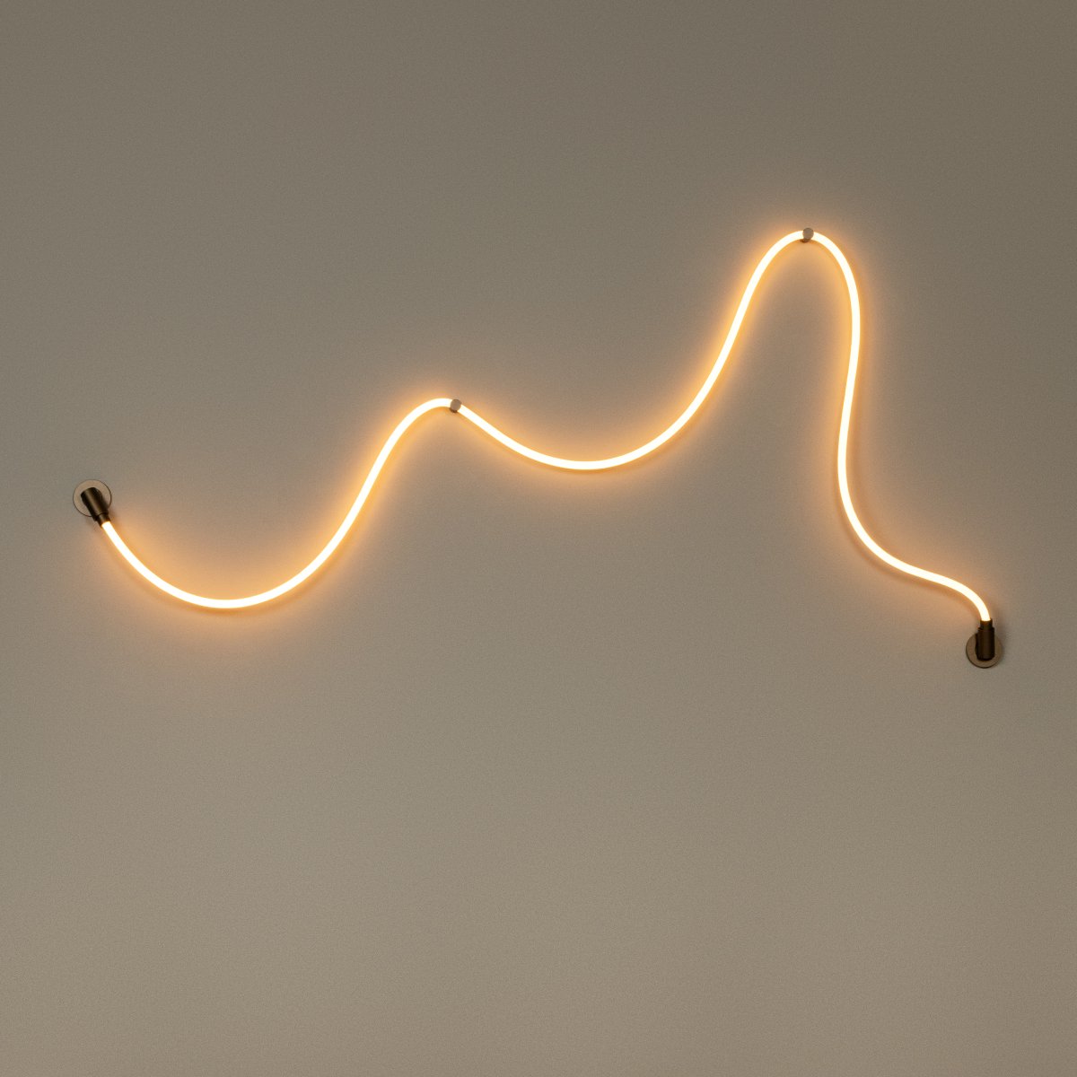 Janderin 500cm Brun vägglampa från Lucide - Den integrerade LED-slingan (48W) &auml;r b&aring;de dimbar och justerbar i f&auml;rgtemperatur (2200K&ndash;3300K) och styrs enkelt med en handr&ouml;relsesensor.