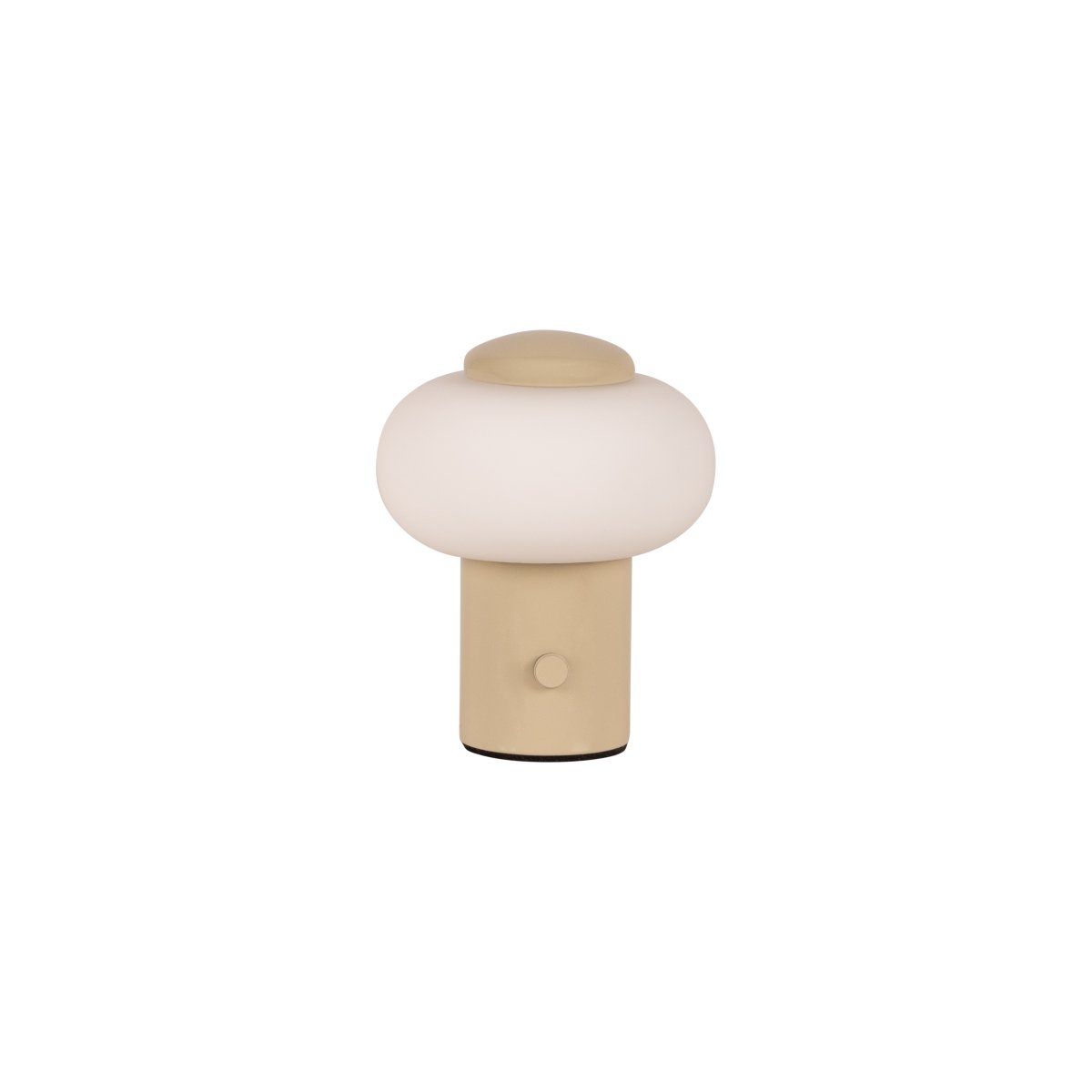 Gustav 10cm Krämfärgad portabel från Lucide - Gustav &auml;r en portabel bordslampa i metall och glas med en mjuk kr&auml;mf&auml;rgad ton som ger ett varmt och st&auml;mningsfullt ljus.
