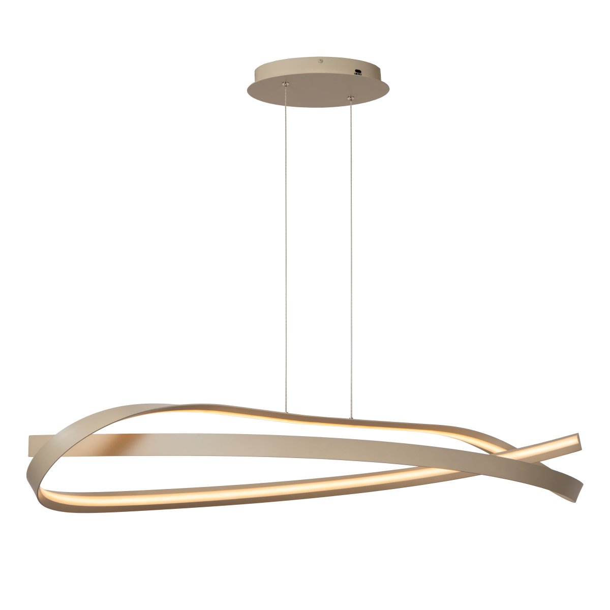 Menuet 110cm Beige taklampa från Lucide - Menuet &auml;r en elegant takpendel i beige metall med en mjukt organisk form som ger ett modernt och luftigt uttryck.
