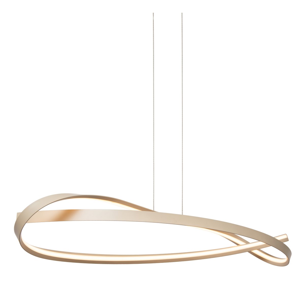 Menuet 110cm Beige taklampa från Lucide - Menuet &auml;r en elegant takpendel i beige metall med en mjukt organisk form som ger ett modernt och luftigt uttryck.