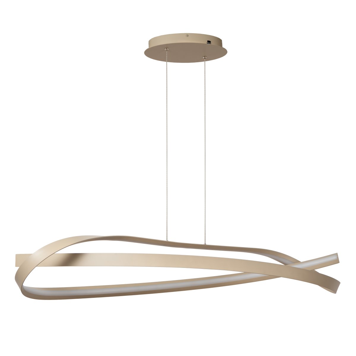 Menuet 110cm Beige taklampa från Lucide - Menuet &auml;r en elegant takpendel i beige metall med en mjukt organisk form som ger ett modernt och luftigt uttryck.