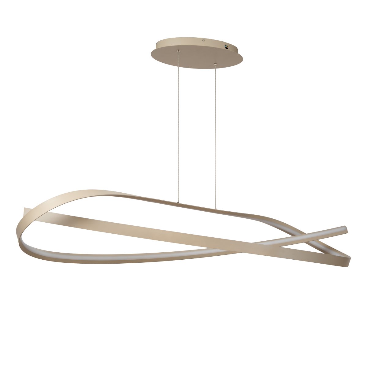 Menuet 140cm Beige taklampa från Lucide - Menuet &auml;r en elegant takpendel i beige metall med en mjukt organisk form som ger ett modernt och luftigt uttryck.